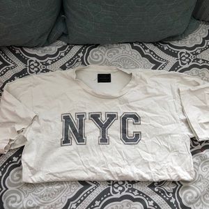 Distressed Oversized Free People NYC shirt